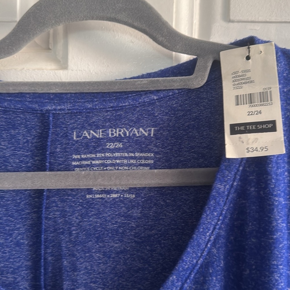 Lane Bryant Women's Vibrant Blue Short‎ Sleeve Top - Picture 2 of 3
